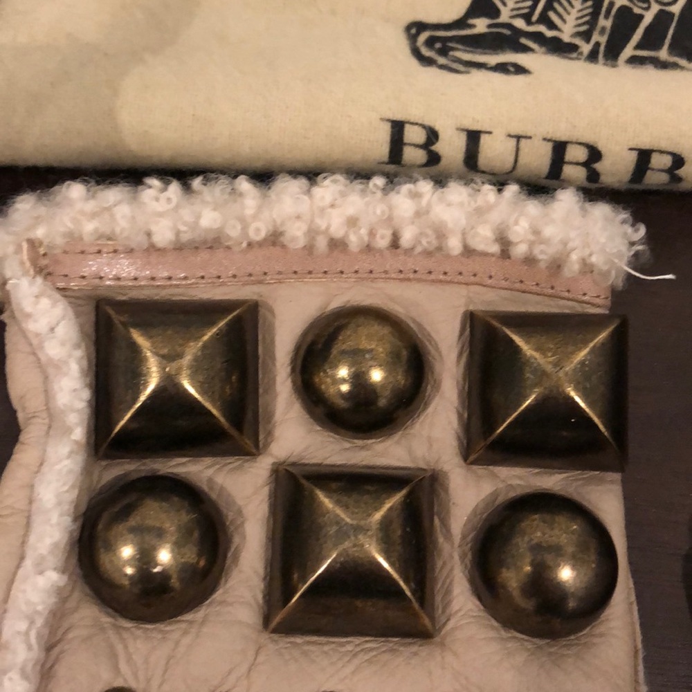 Burberry leather studded gloves Sz 71/2 - Picture 2 of 6